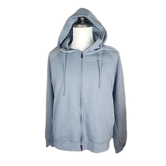 Nike Dri-FIT Men's Full-Zip Vented Hoodie Jacket - Heather Gray - Sz L - Picture 1 of 11